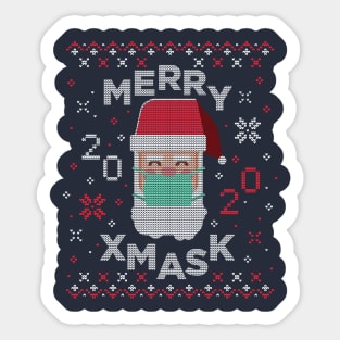 Merry Xmask 2020 - Santa Wearing Mask Sticker